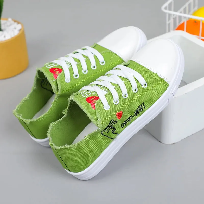 2024 Casual Autumn New Women Sneakers Breathable Canvas Women's Vulcanized Shoes Fashion Spring Footwear