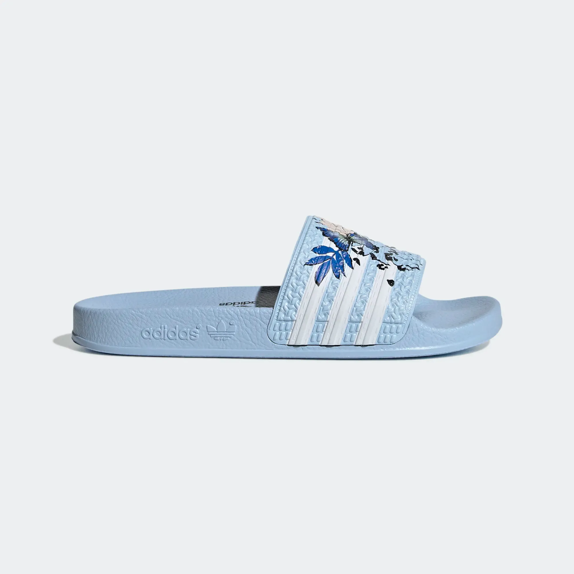 Adidas Kid's Adilette Slides - Clear Sky / Cloud White