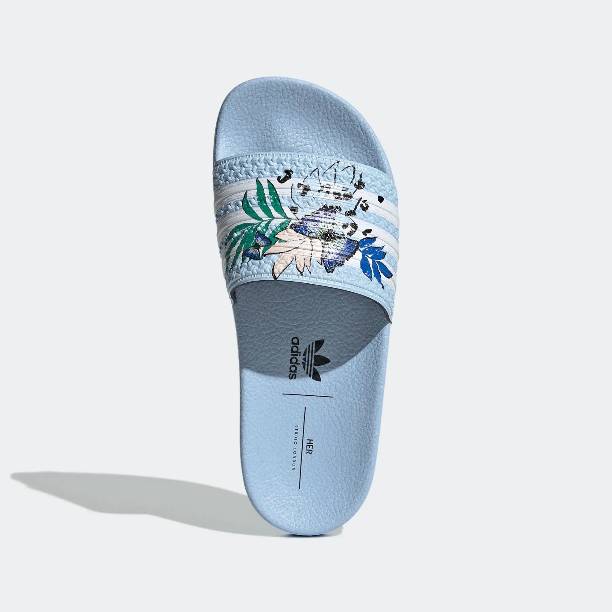 Adidas Kid's Adilette Slides - Clear Sky / Cloud White