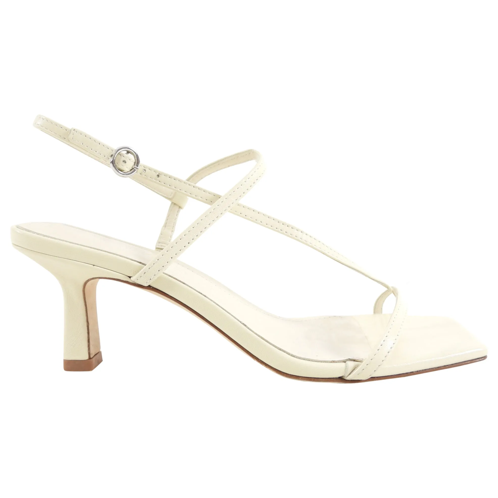 Aeyde Ivory Leather Elise Strappy Heel Sandals - 36.5 / 6.5