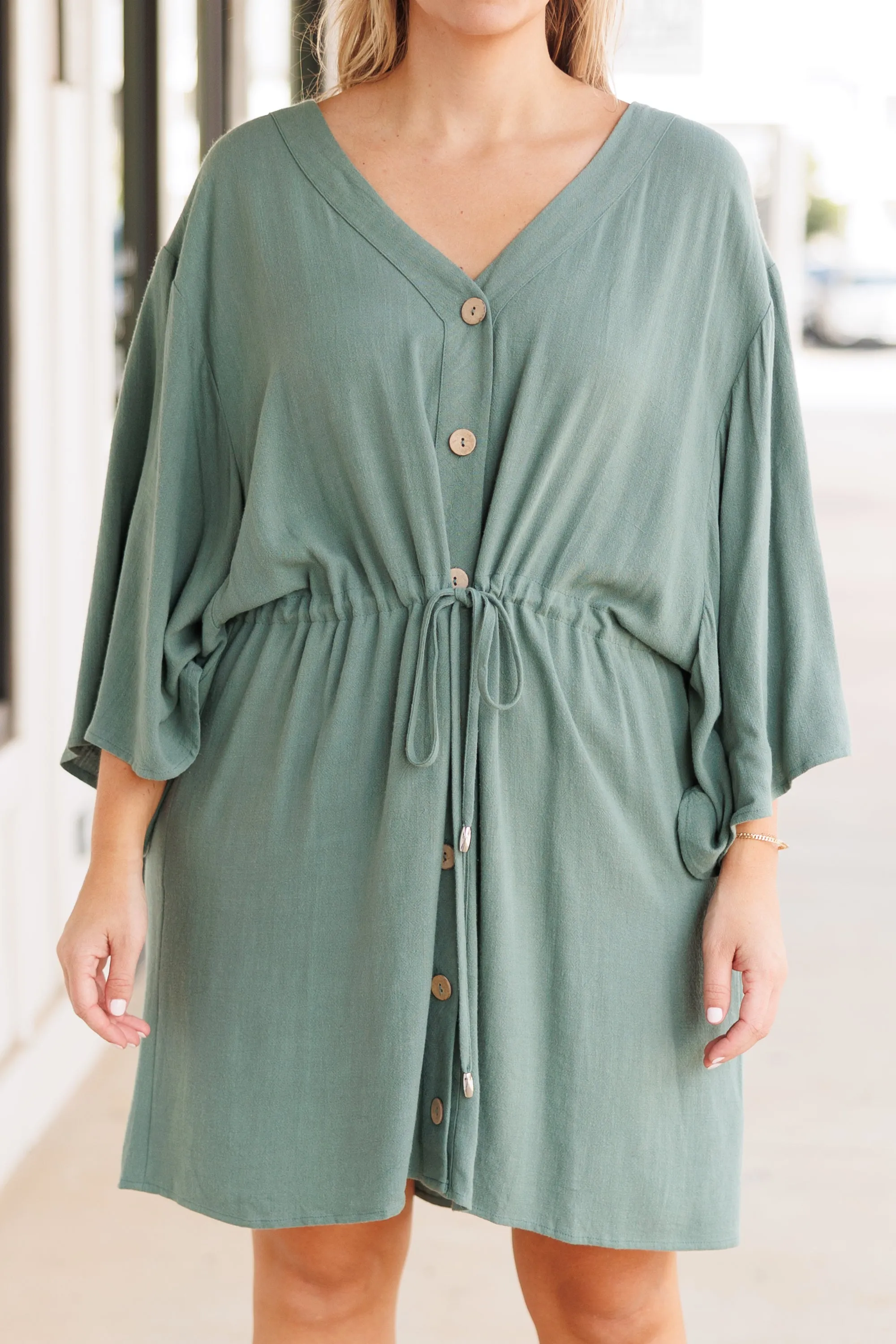 All Season Long Dress, Dark Sage