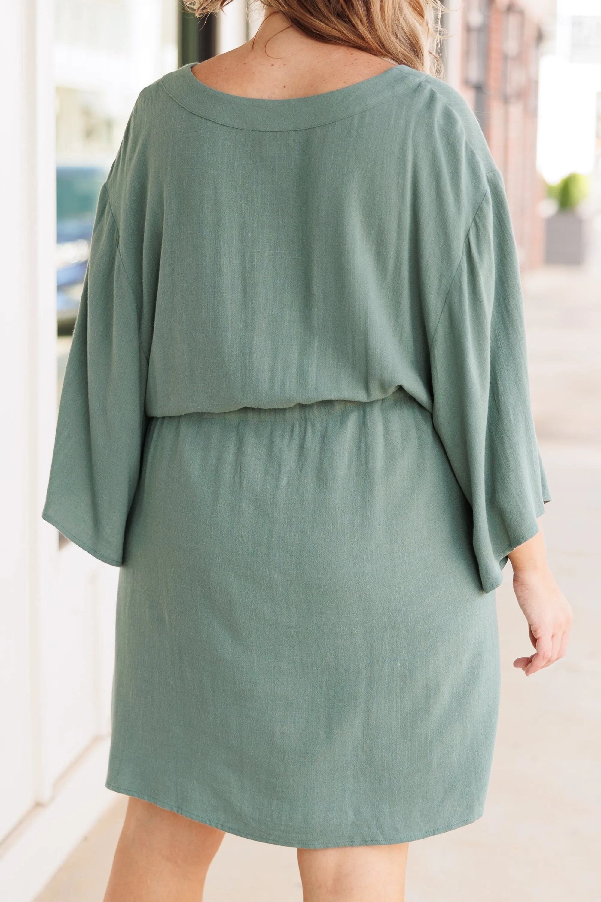 All Season Long Dress, Dark Sage