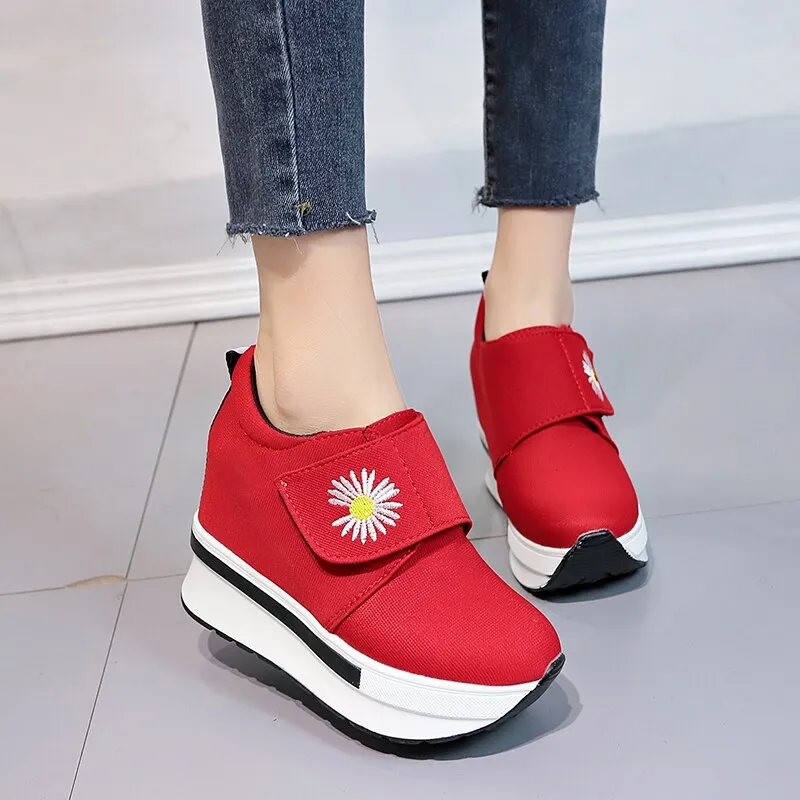 Ashore Shop Women Casual Shoes Brand Spring Breathable Mesh Woman Platform Shoes Height Increase Zapatillas Mujer 0309