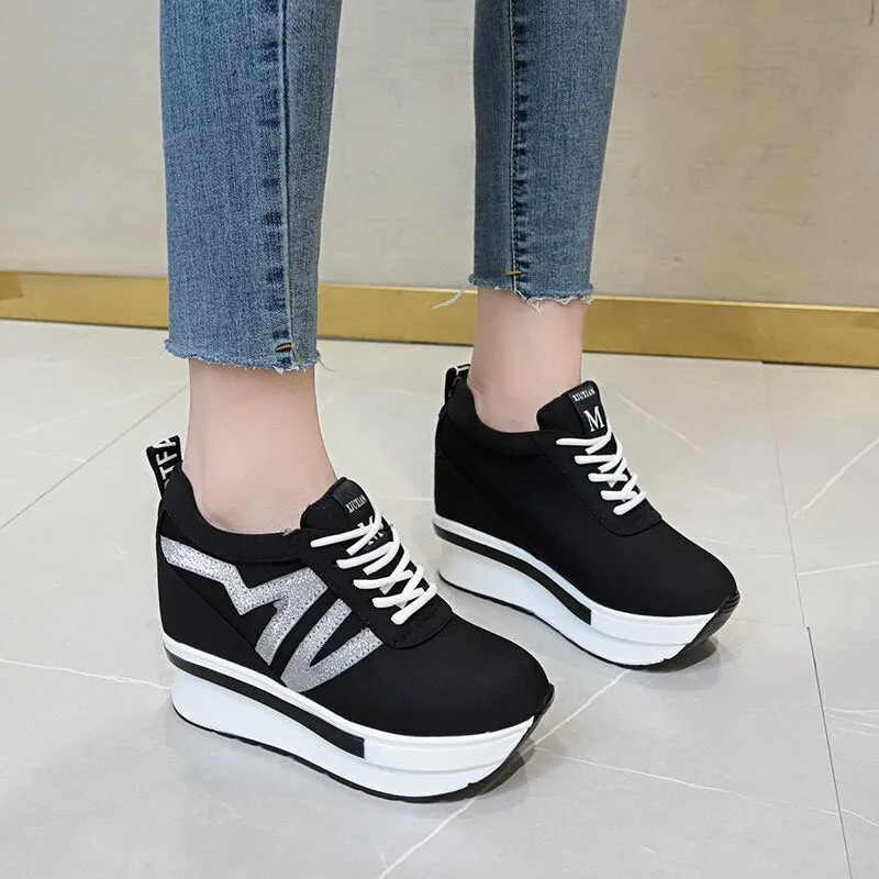 Ashore Shop Women Casual Shoes Brand Spring Breathable Mesh Woman Platform Shoes Height Increase Zapatillas Mujer 0309