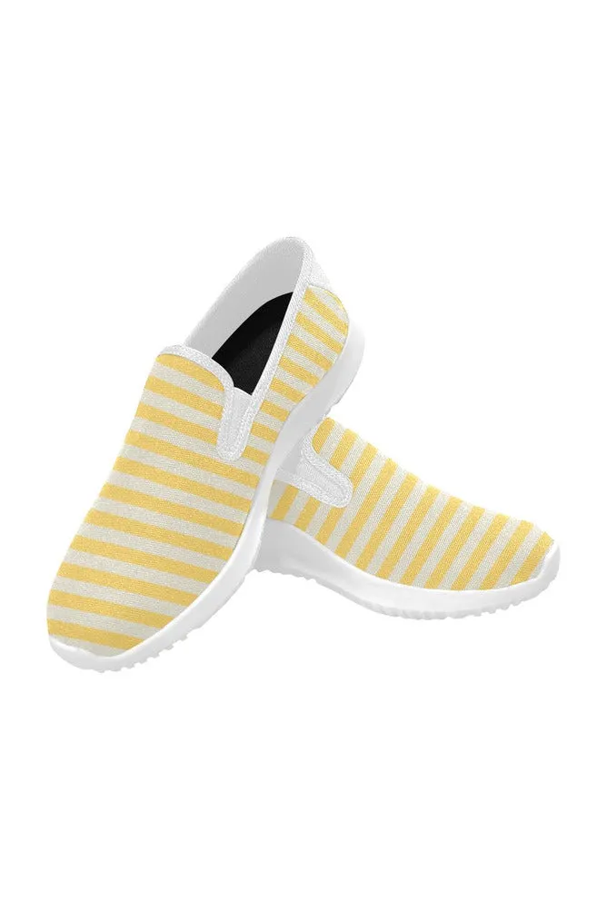 Aspen Gold Mini Stripes Orion Slip-on Women's Canvas Sneakers (Model 042)