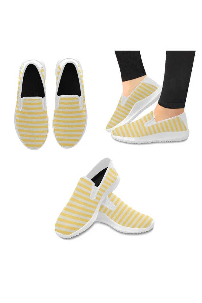 Aspen Gold Mini Stripes Orion Slip-on Women's Canvas Sneakers (Model 042)