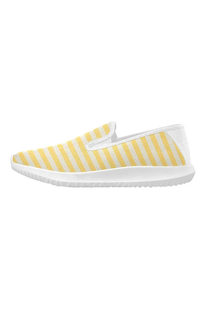 Aspen Gold Mini Stripes Orion Slip-on Women's Canvas Sneakers (Model 042)