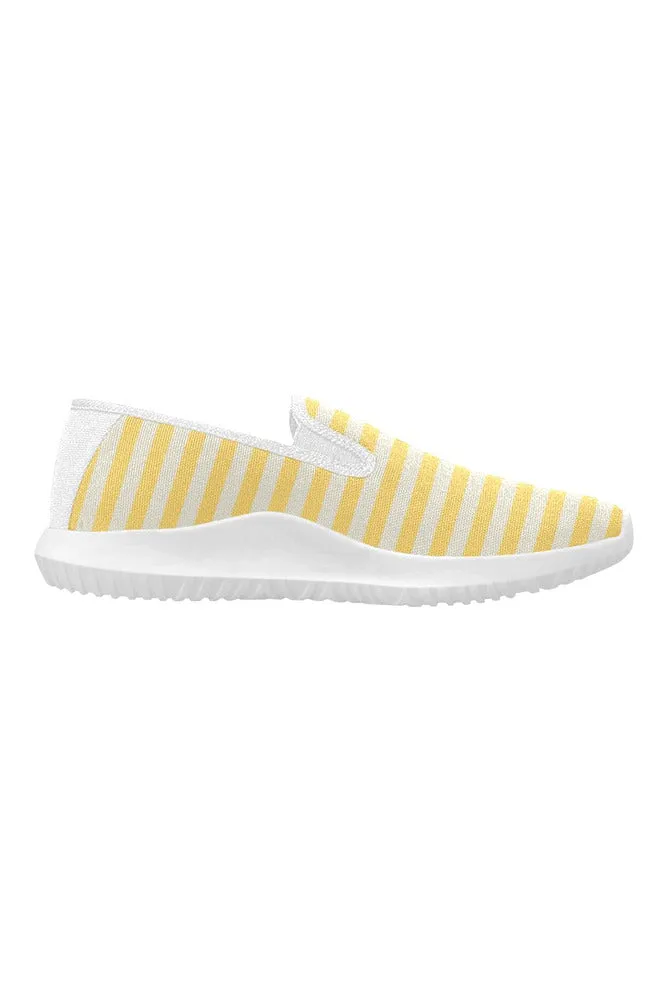 Aspen Gold Mini Stripes Orion Slip-on Women's Canvas Sneakers (Model 042)