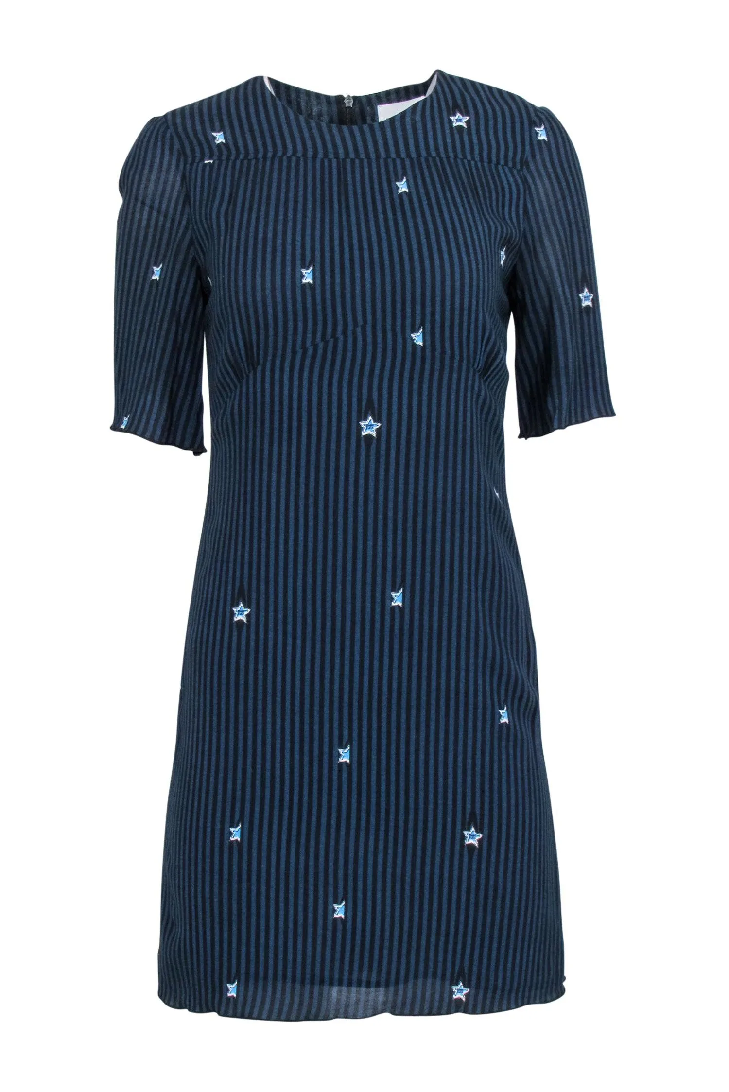 Bimba y Lola - Navy & Black Striped Short Sleeve Dress Sz S