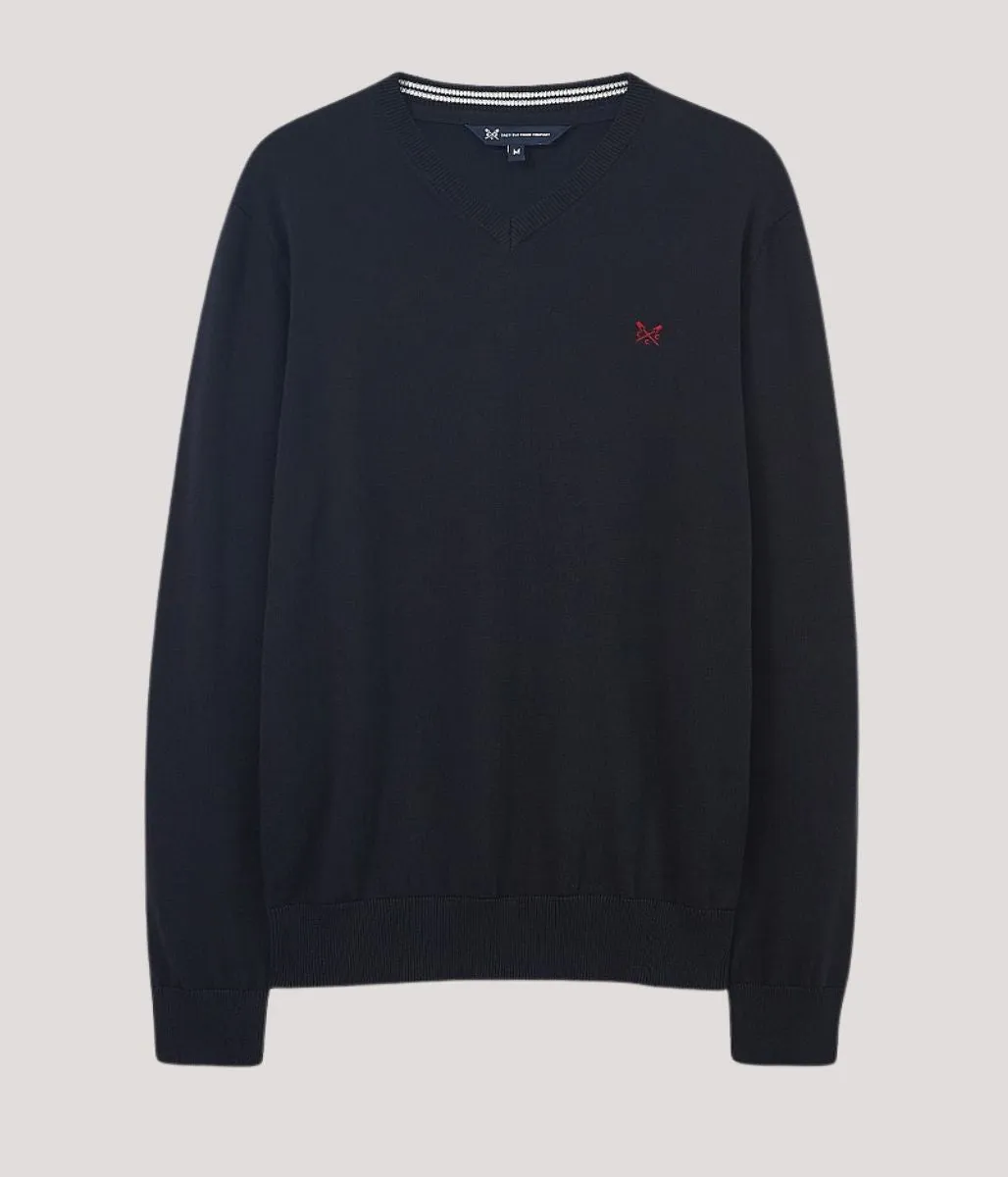 Black Mens Cotton Logo Jumper