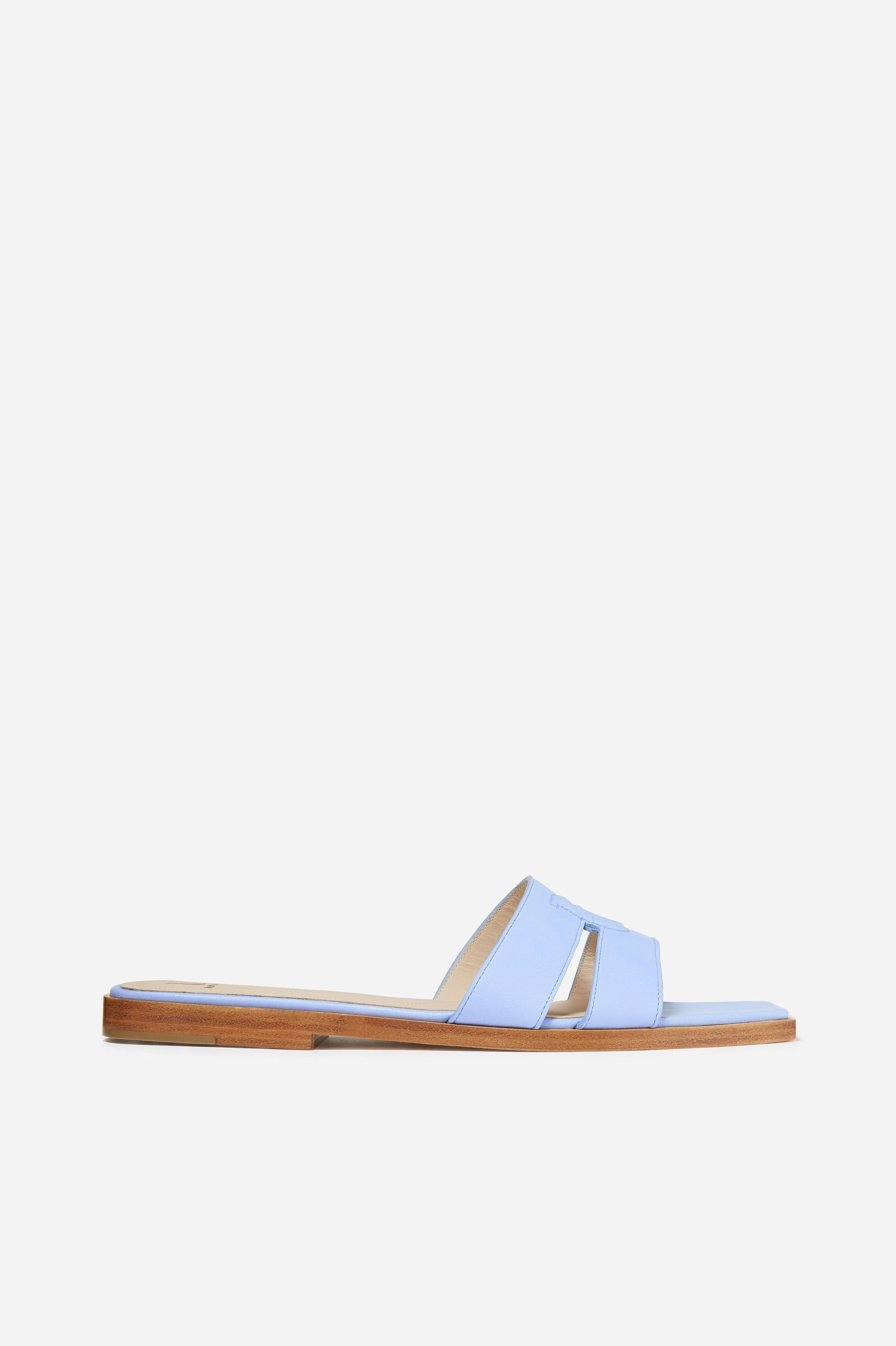 Blue Nappa Strap Slides