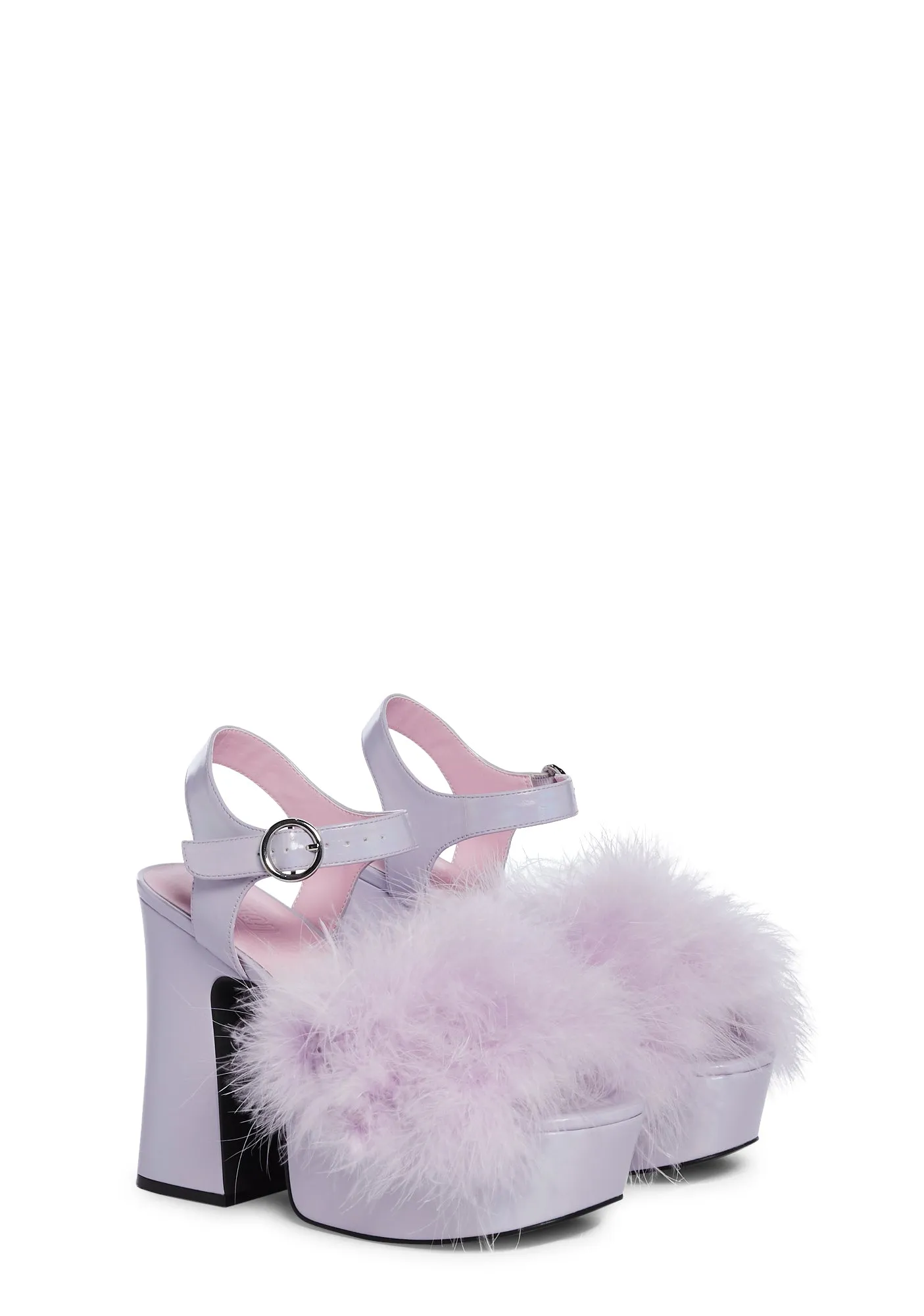 Blushin' N' Crushin' Marabou Heels - Lavender