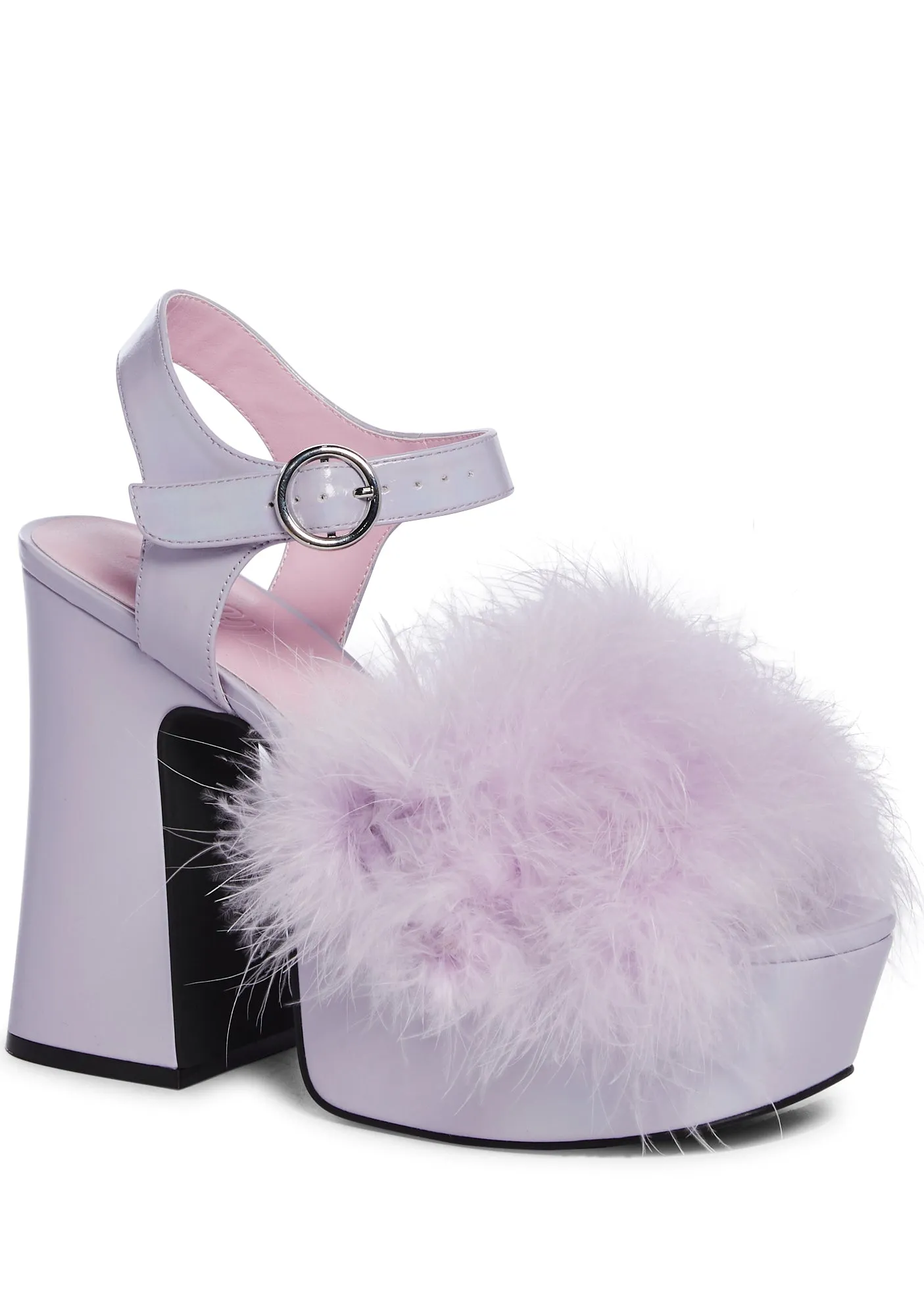 Blushin' N' Crushin' Marabou Heels - Lavender