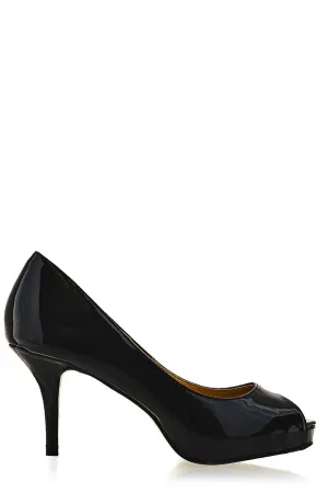 CAMERON Black Patent Peep Toe