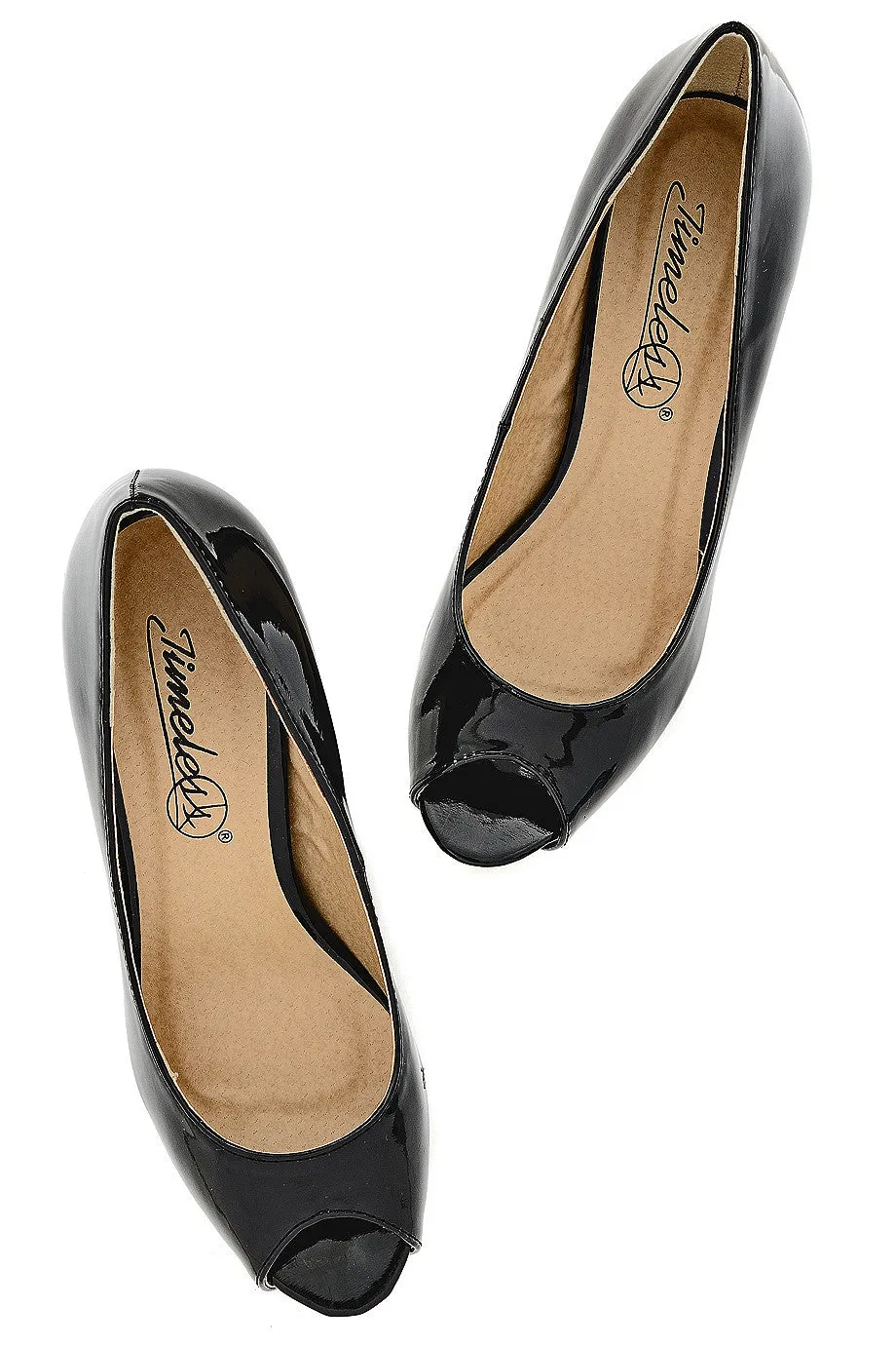 CAMERON Black Patent Peep Toe