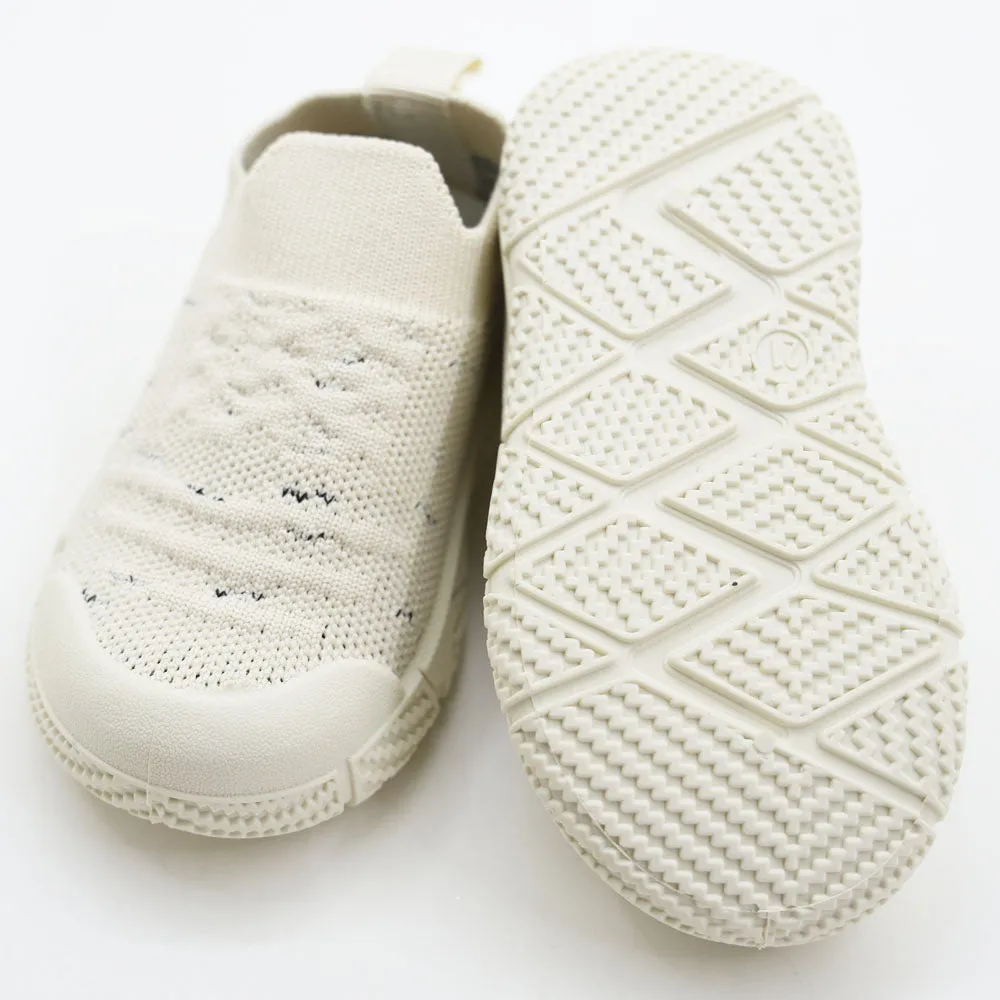 Cream Mesh Slip On Sneakers