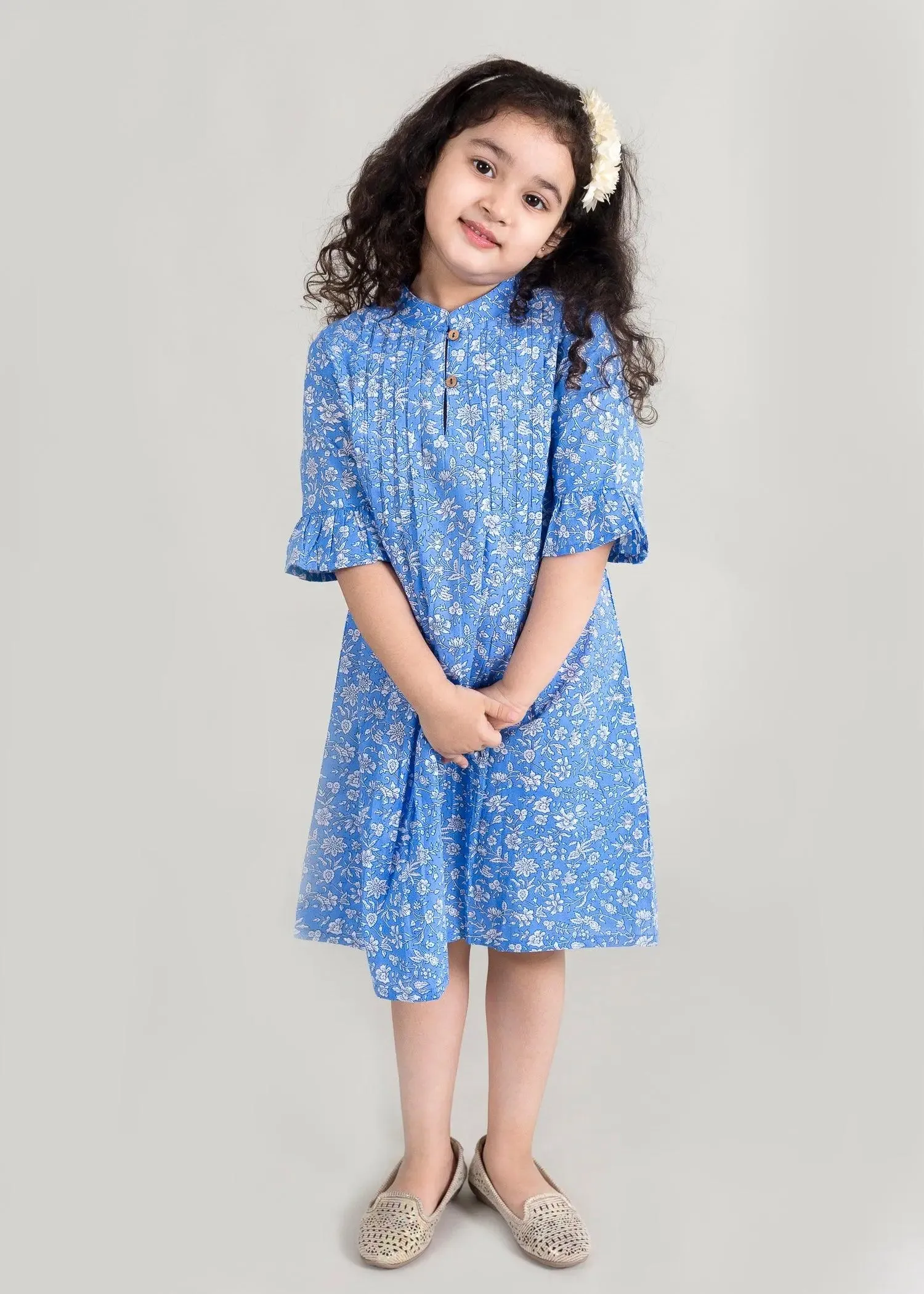 Diva Jaal Blue Cotton Kurta Girl (2 Years to 12 Years)