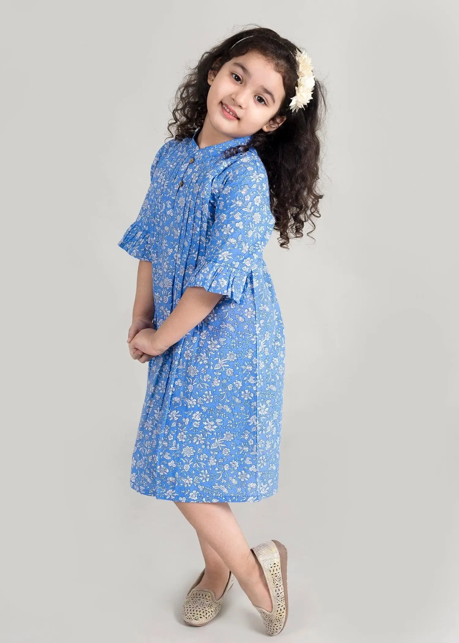 Diva Jaal Blue Cotton Kurta Girl (2 Years to 12 Years)