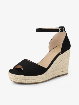 Espadrille Platform Ankle Strap Wedge Heel Sandals