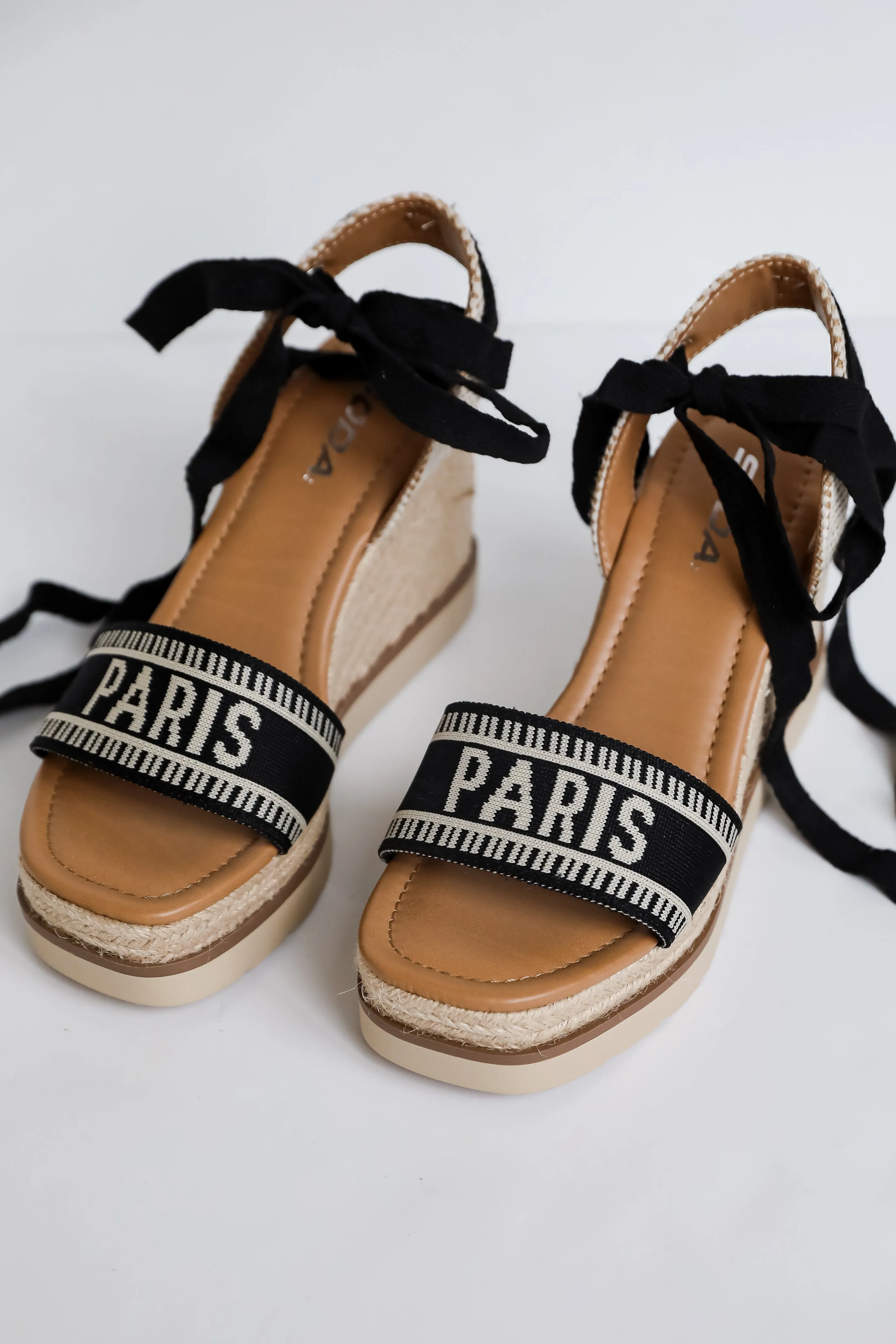 FINAL SALE - Take A Vacation Lace-Up Espadrille Wedges