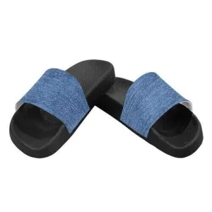 Flip-Flop Sandals, Blue Denim Style Women's Slides