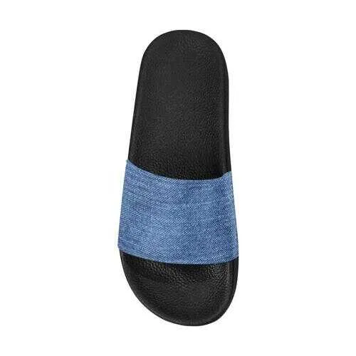 Flip-Flop Sandals, Blue Denim Style Women's Slides