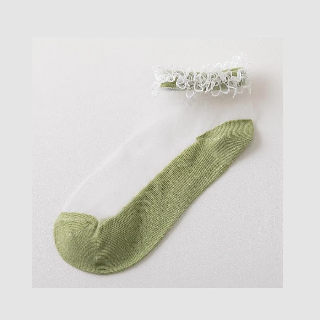 Flower Wreath Socks - Breathable Net Socks