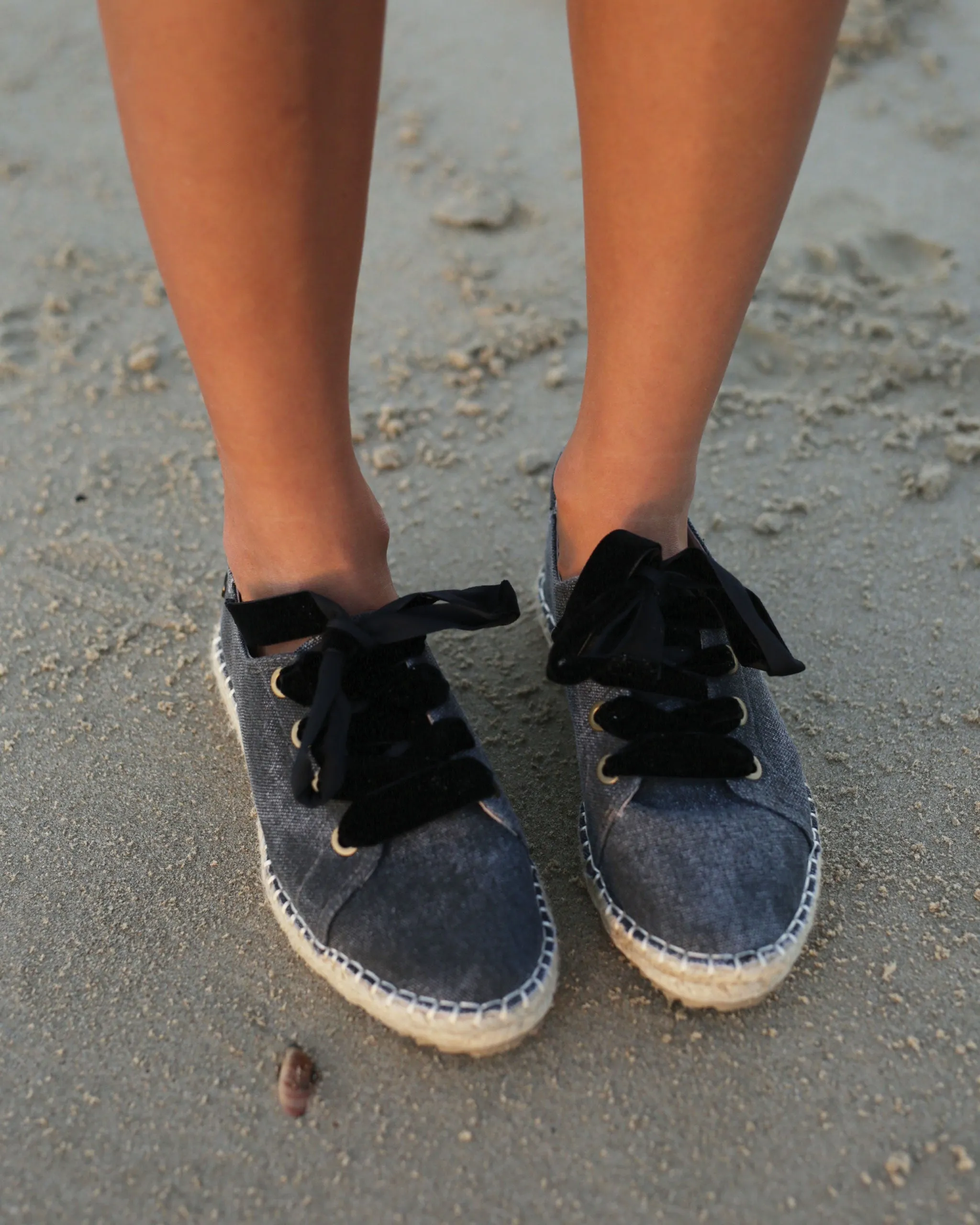 Gia Denim Espadrille Black