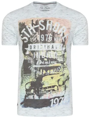 Indo Motif T-Shirt in Ivory Grey Slub - South Shore