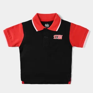 Infant Boys Cotton PK Polo-Jet Black