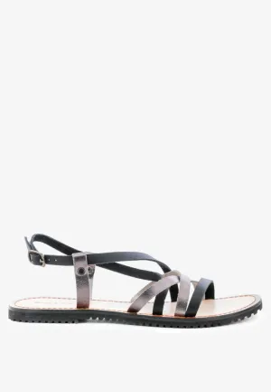 June Strappy Flat Leather Sandals