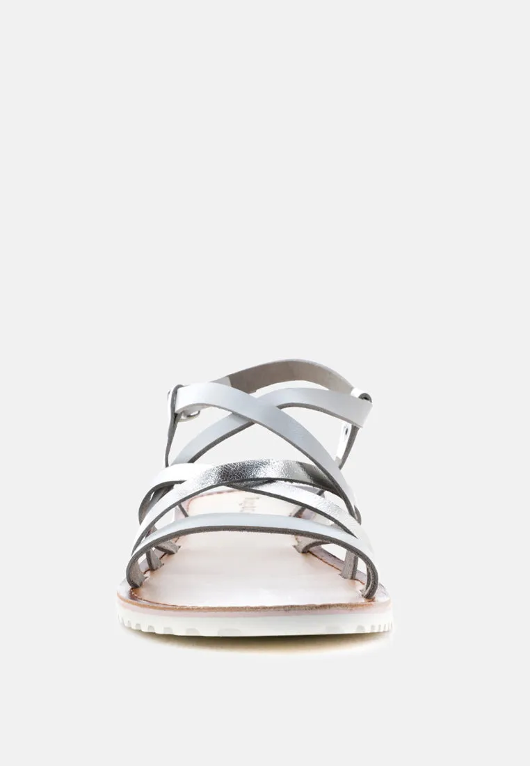 June Strappy Flat Leather Sandals