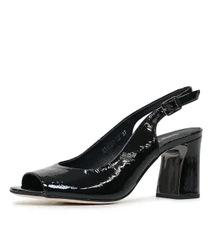 Kianna Black Patent Leather Heels