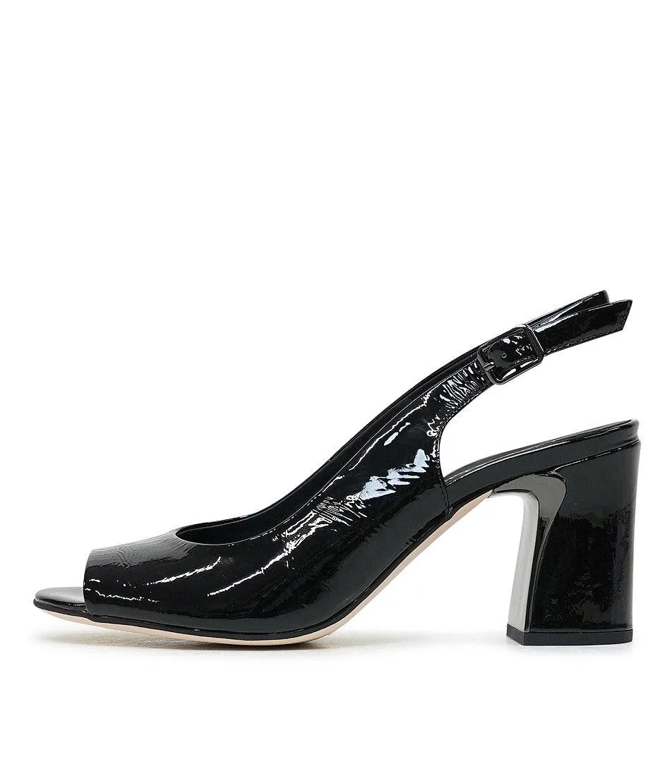 Kianna Black Patent Leather Heels