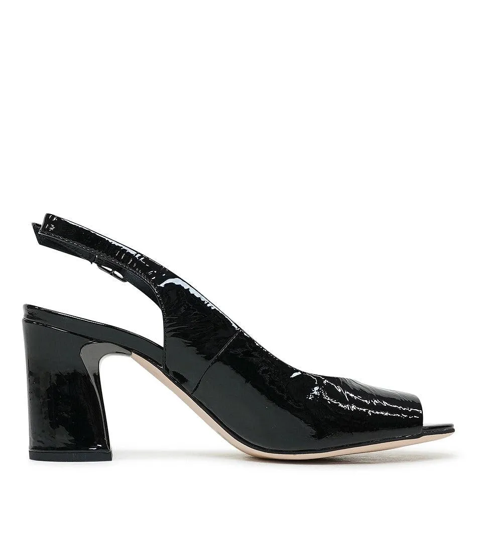 Kianna Black Patent Leather Heels