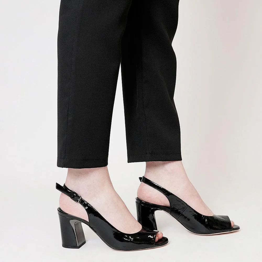 Kianna Black Patent Leather Heels