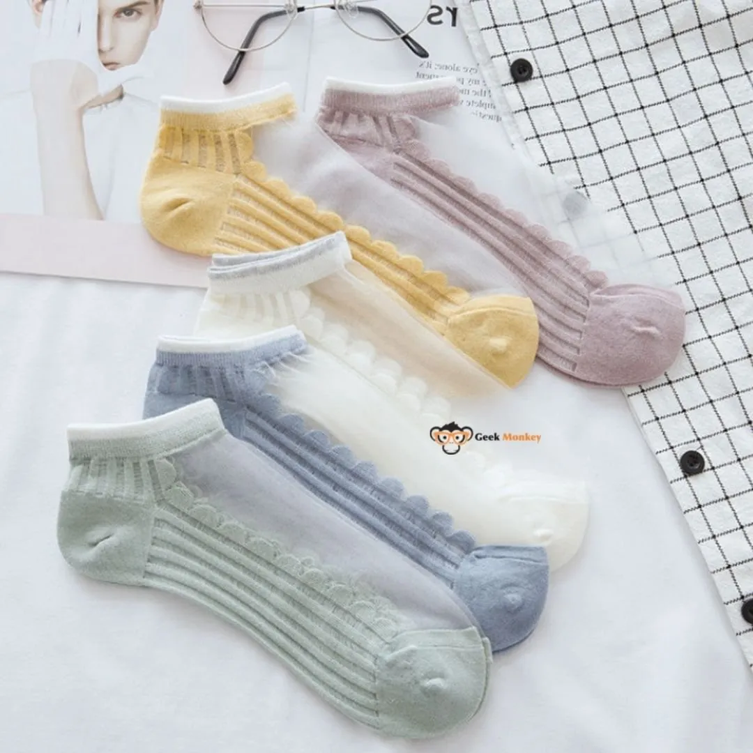 Lace Scallops Socks - Breathable Net Socks