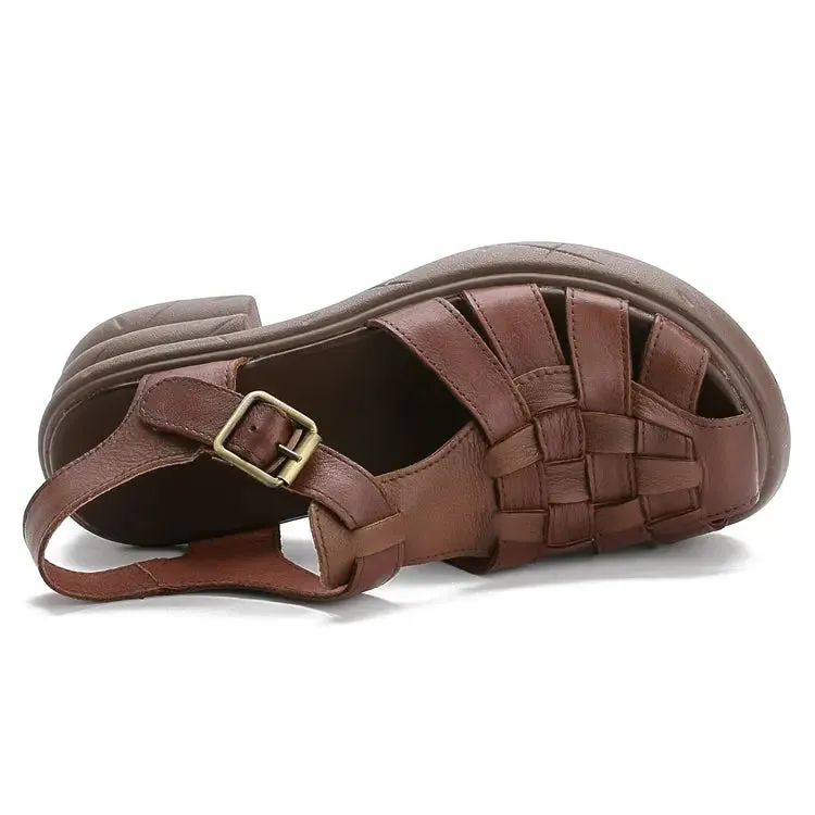 Leather Strappy Fisherman Sandals