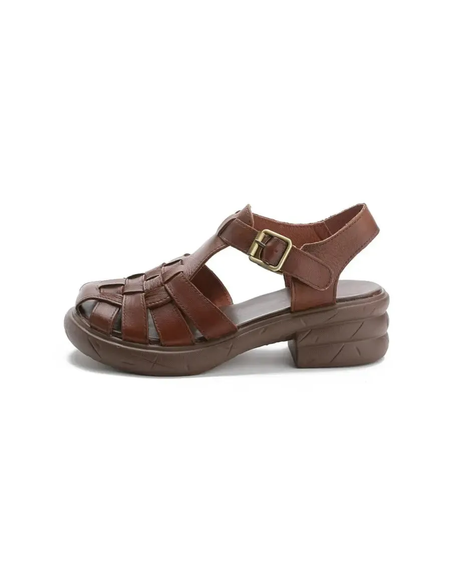 Leather Strappy Fisherman Sandals