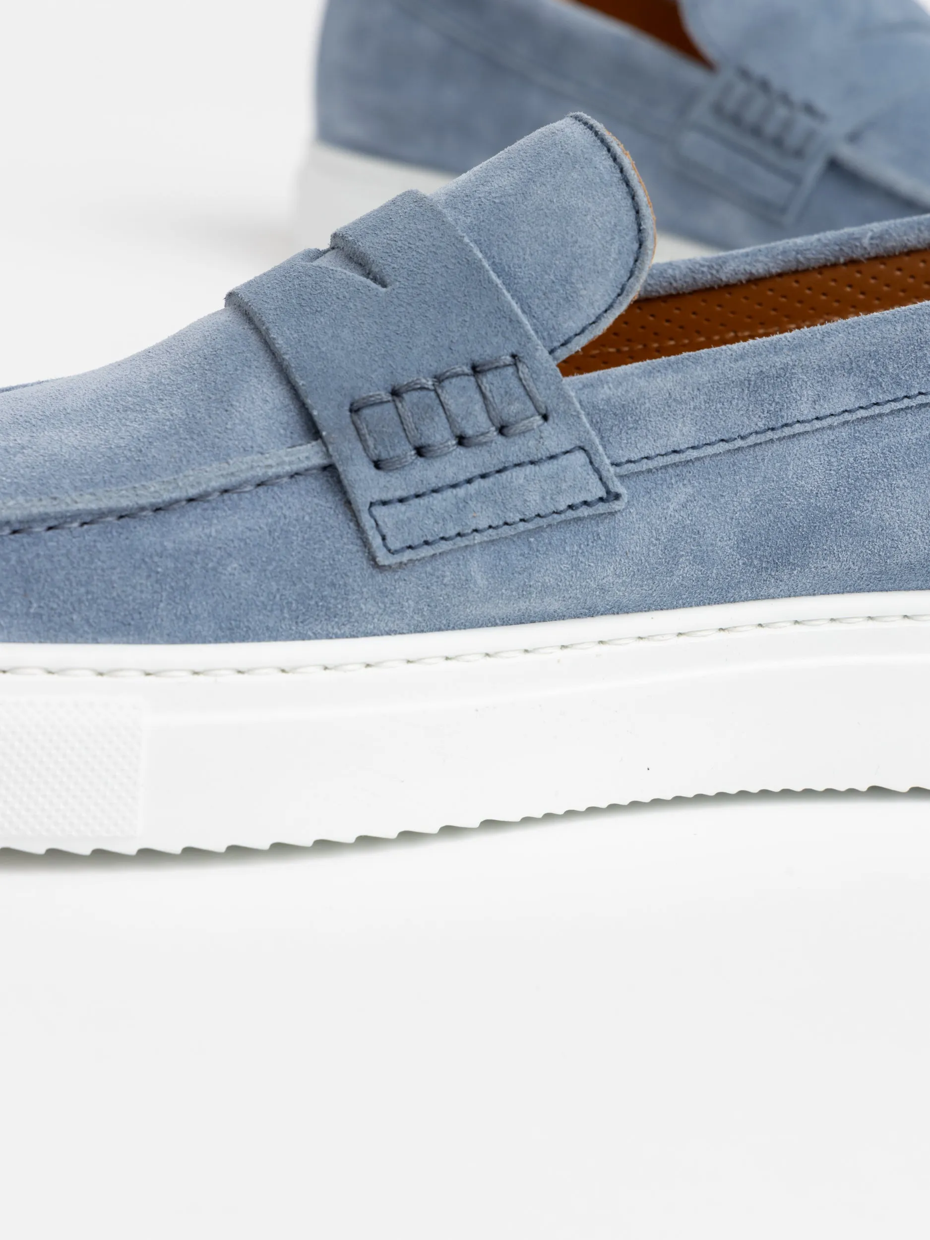 Light Blue Suede Loafer Sneakers