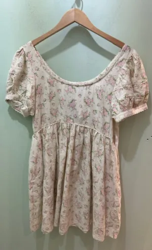 Lorraine Drop Waist Babydoll Cotton Dainty Rose Dress