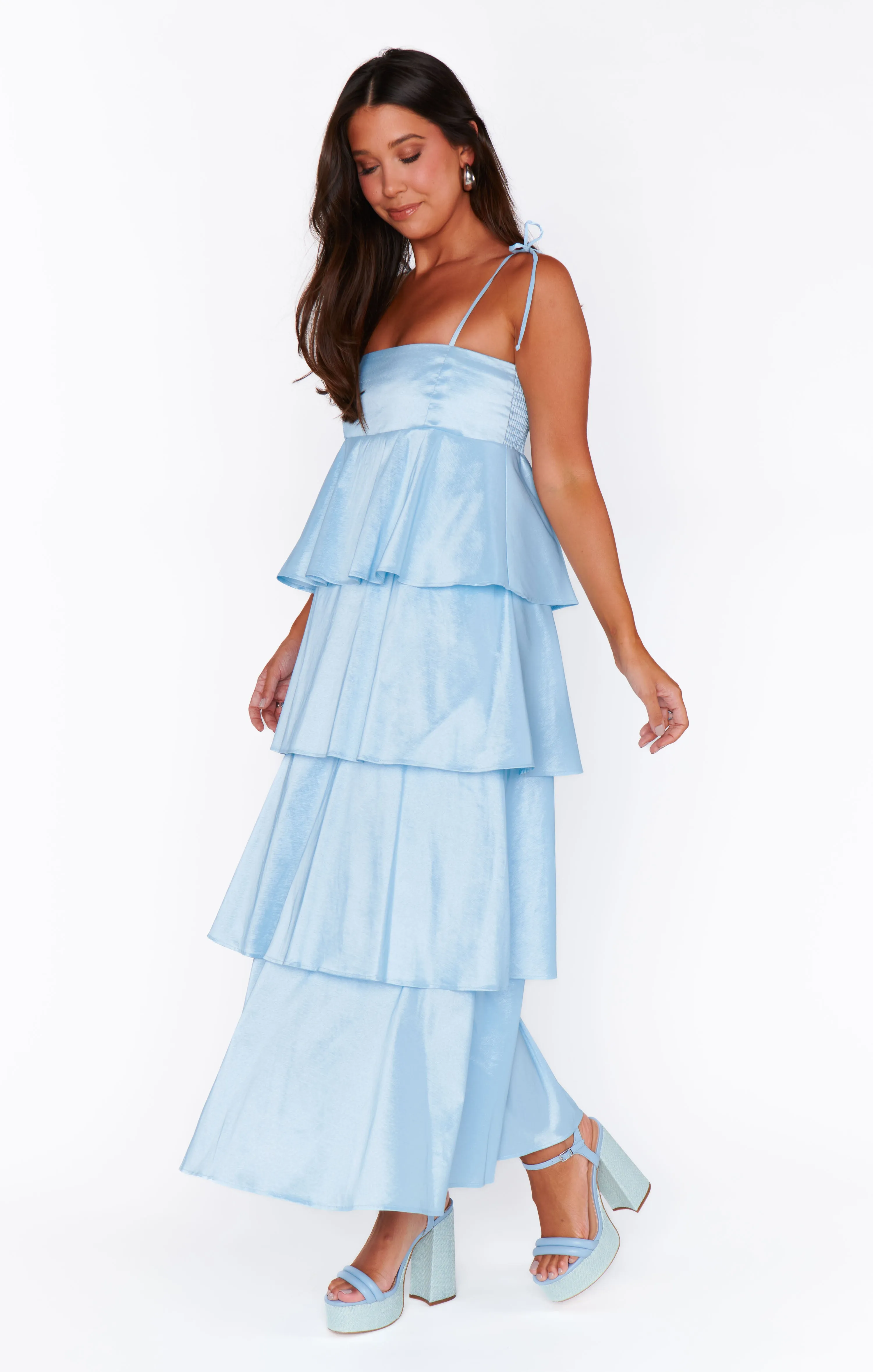 Meet Cute Dress ~ Light Blue Taffeta