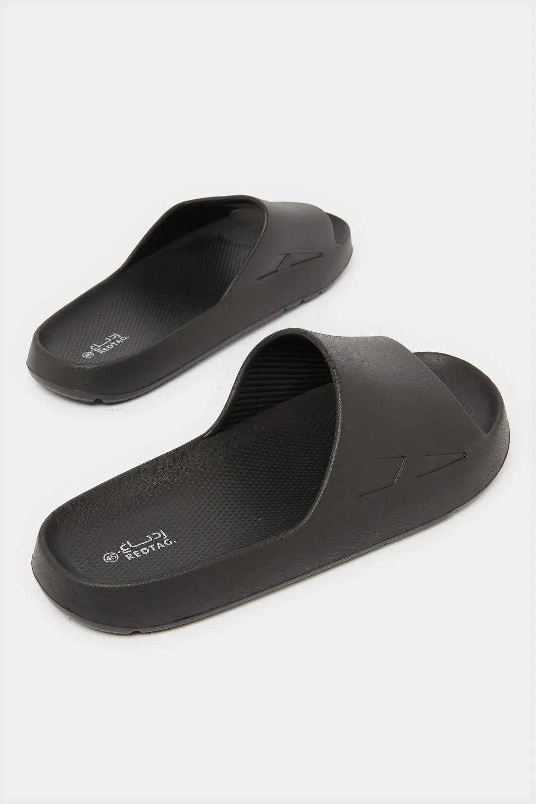 Men Black Molded Slide