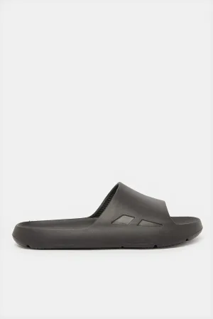 Men Black Molded Slide