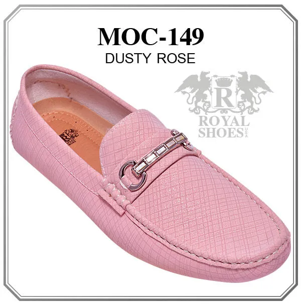 Men's Pink loafer suede leather summer shoes with buckle