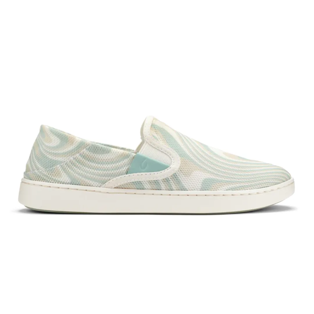 Olukai Pehuea Slip Ons - Bright White/Swirl