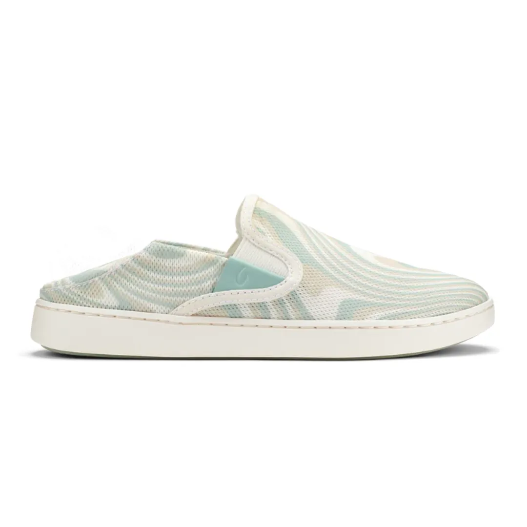 Olukai Pehuea Slip Ons - Bright White/Swirl