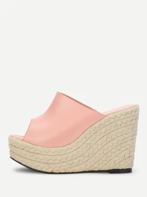 Peep Toe Espadrille Wedges