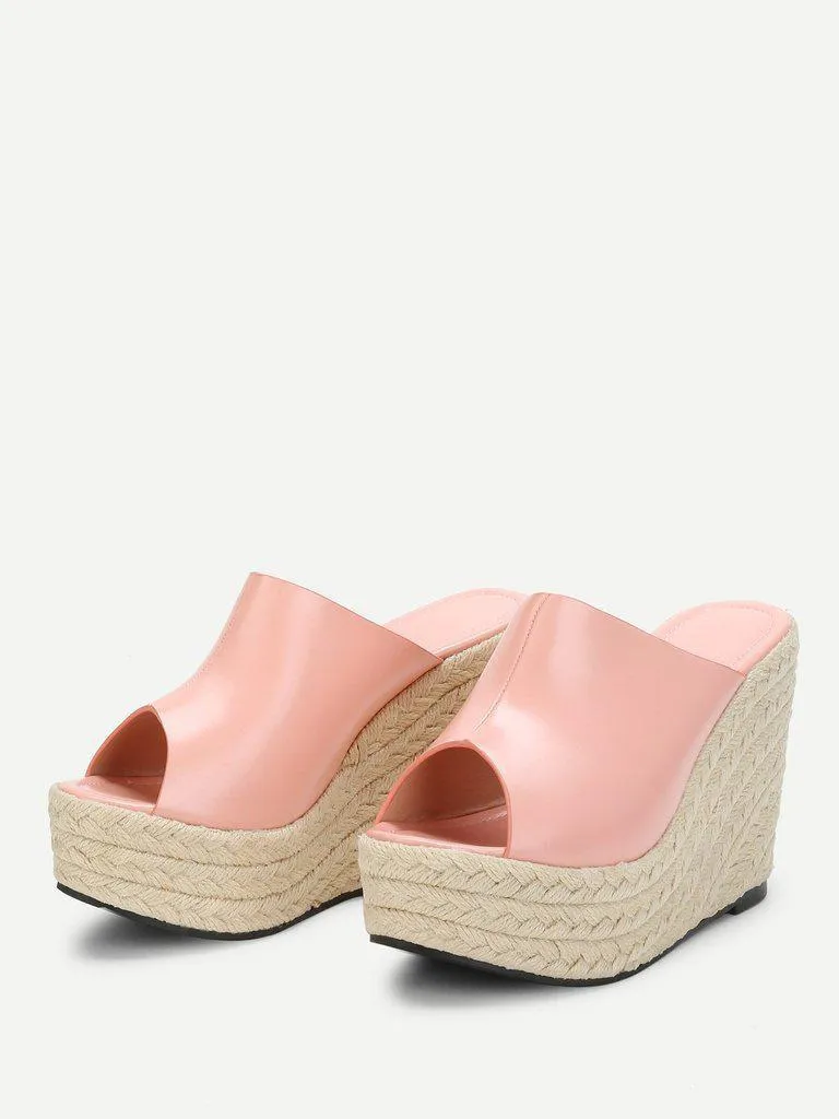 Peep Toe Espadrille Wedges