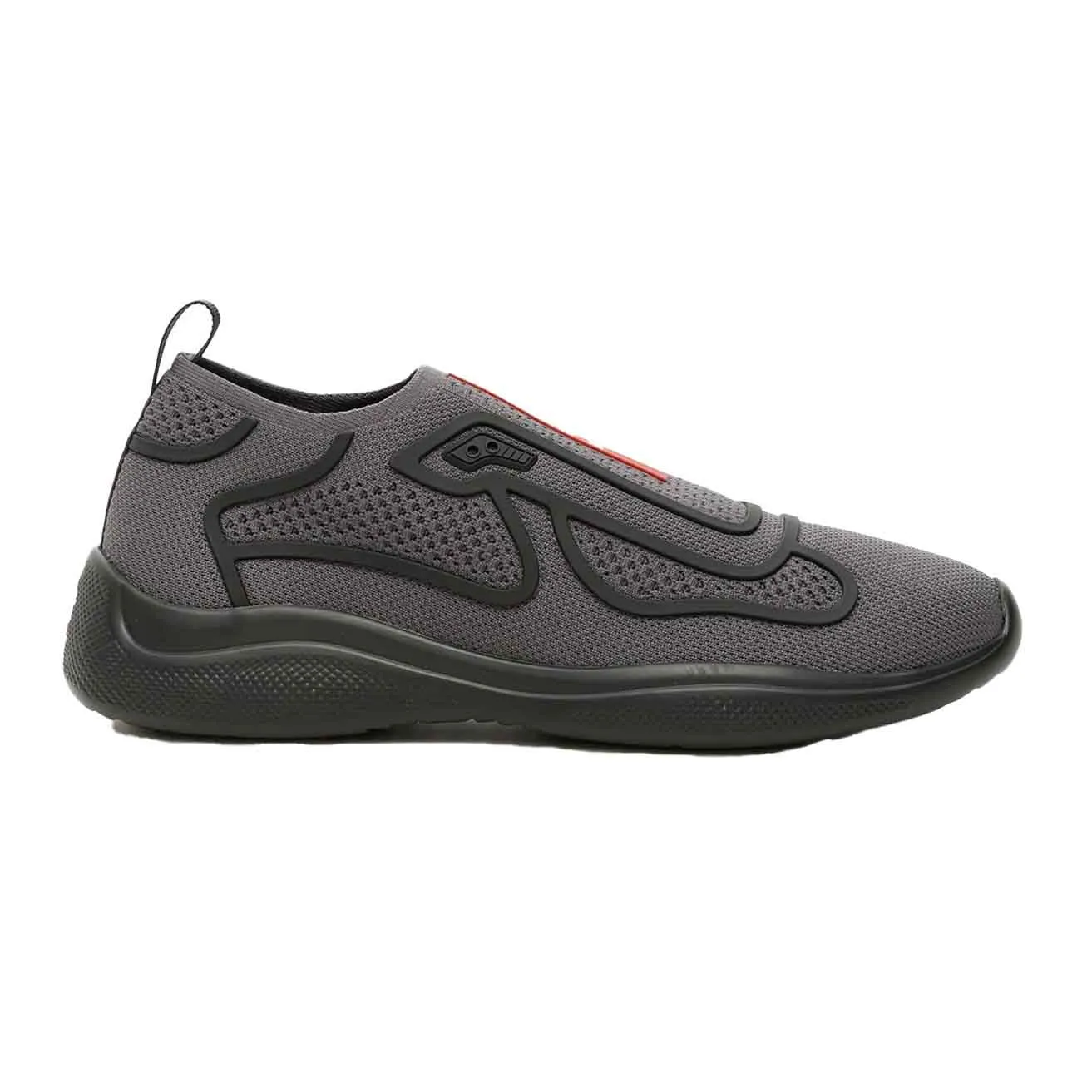 Prada America's Cup Mesh and Rubber Slip-On Sneakers in Grey